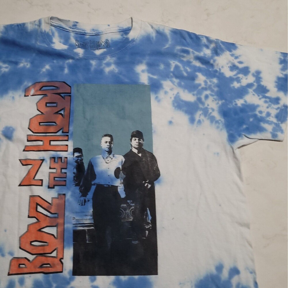 Boyz N The Hood Tie Dye Shirt Large Blue White RN 155105 NWOt